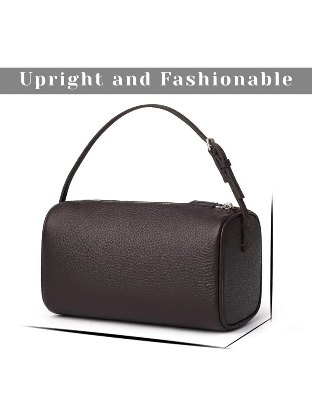 Chic Small Leather Barrel Purse for Women | Stylish Top Handle Hobo Tote